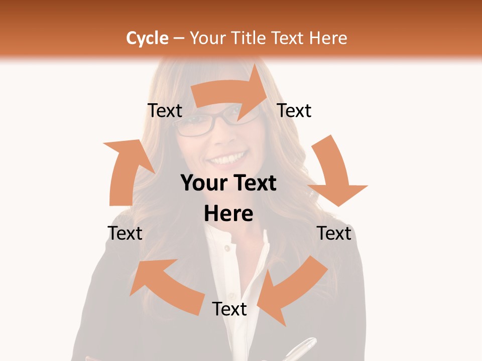 A Woman In A Business Suit Writing On A Clipboard PowerPoint Template