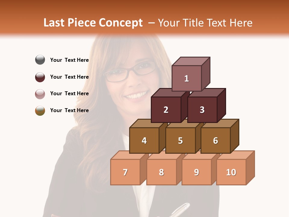 A Woman In A Business Suit Writing On A Clipboard PowerPoint Template