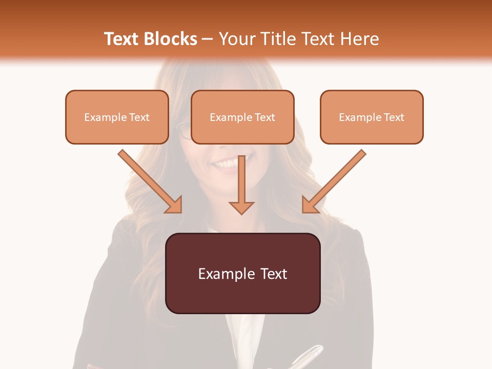 A Woman In A Business Suit Writing On A Clipboard PowerPoint Template