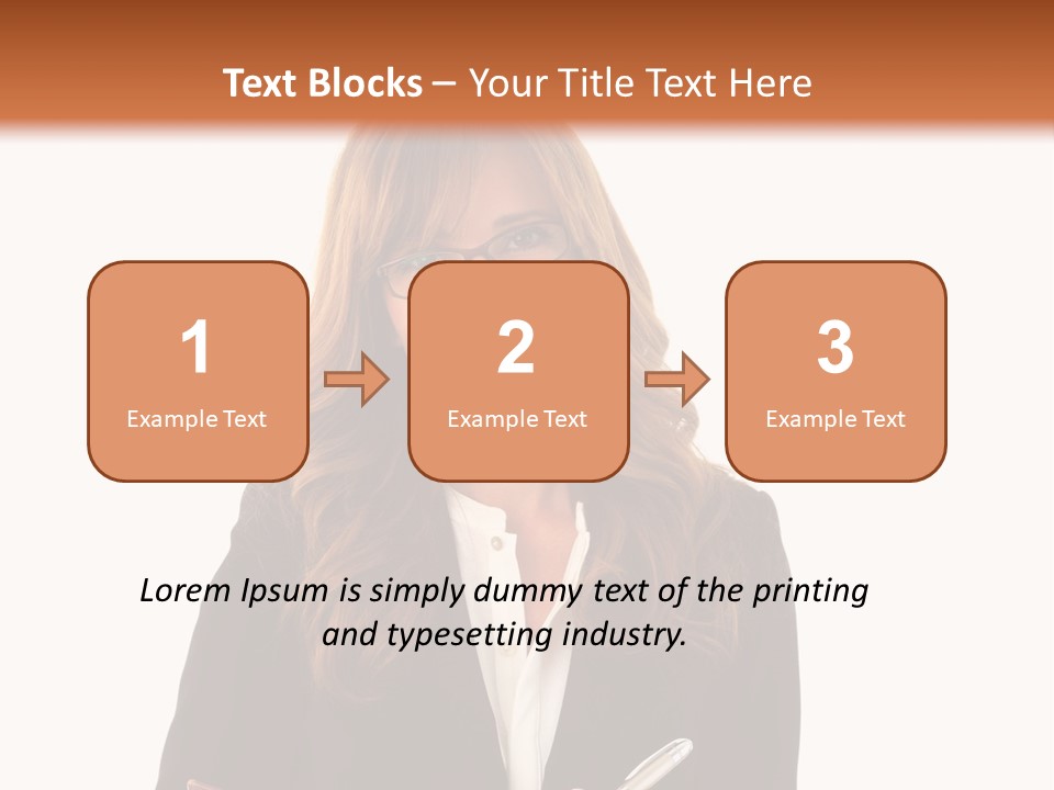 A Woman In A Business Suit Writing On A Clipboard PowerPoint Template