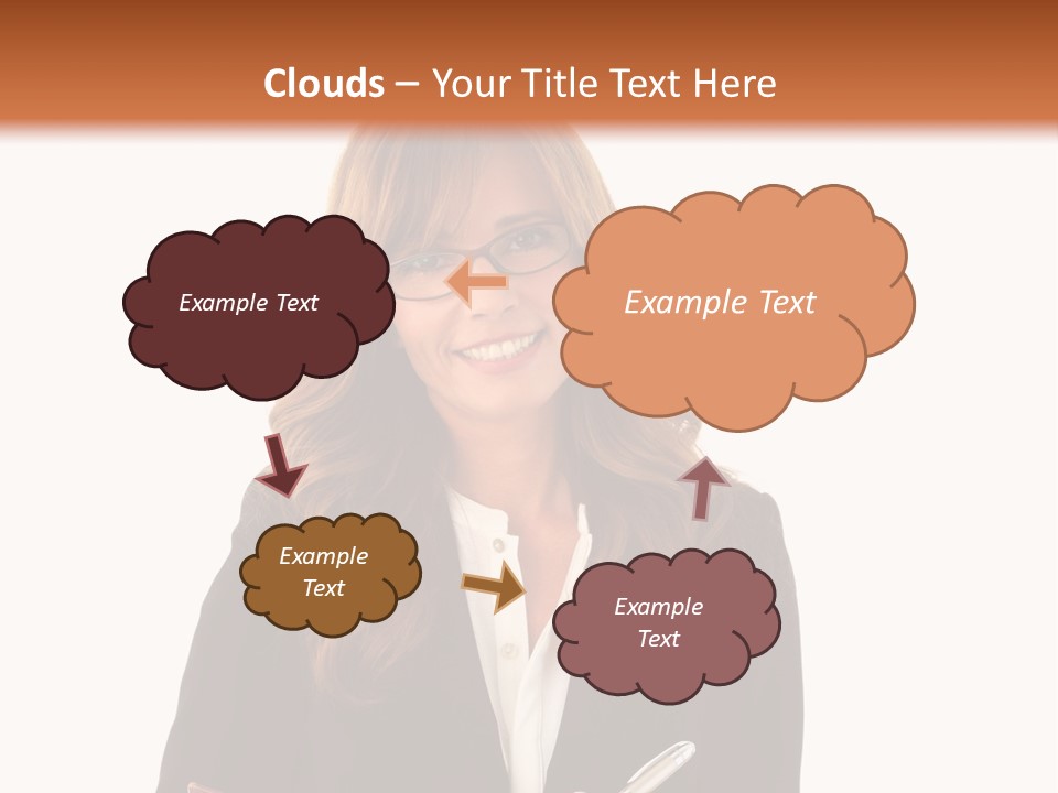 A Woman In A Business Suit Writing On A Clipboard PowerPoint Template