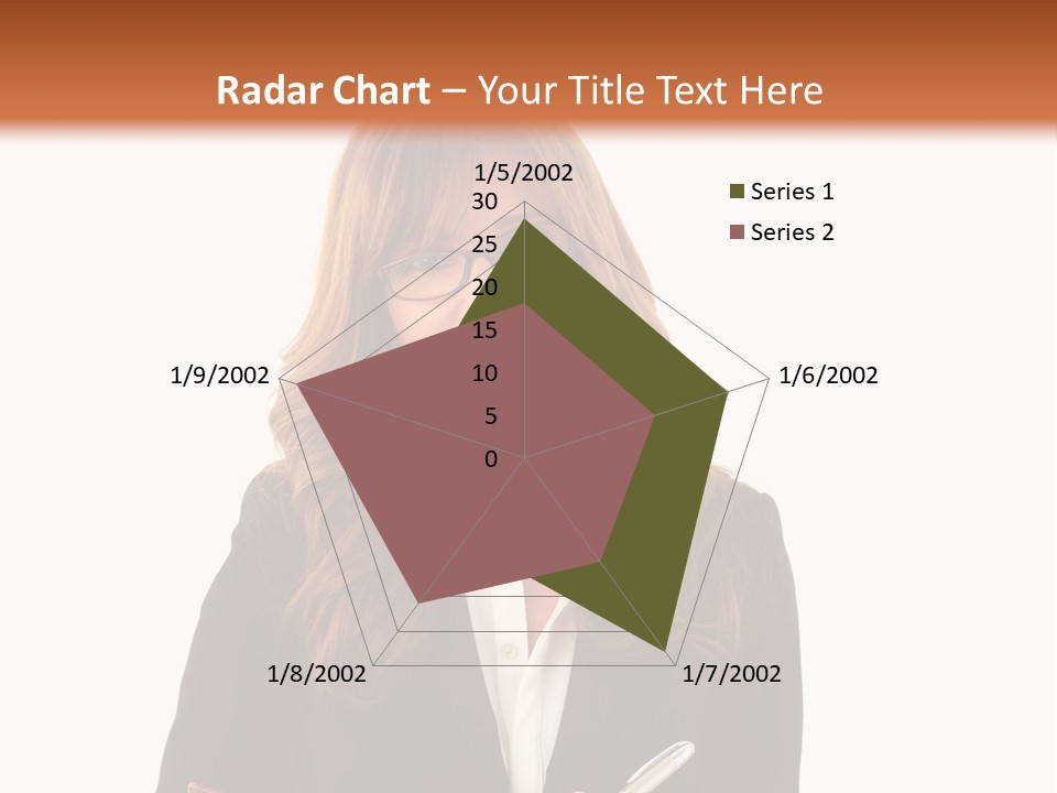 A Woman In A Business Suit Writing On A Clipboard PowerPoint Template