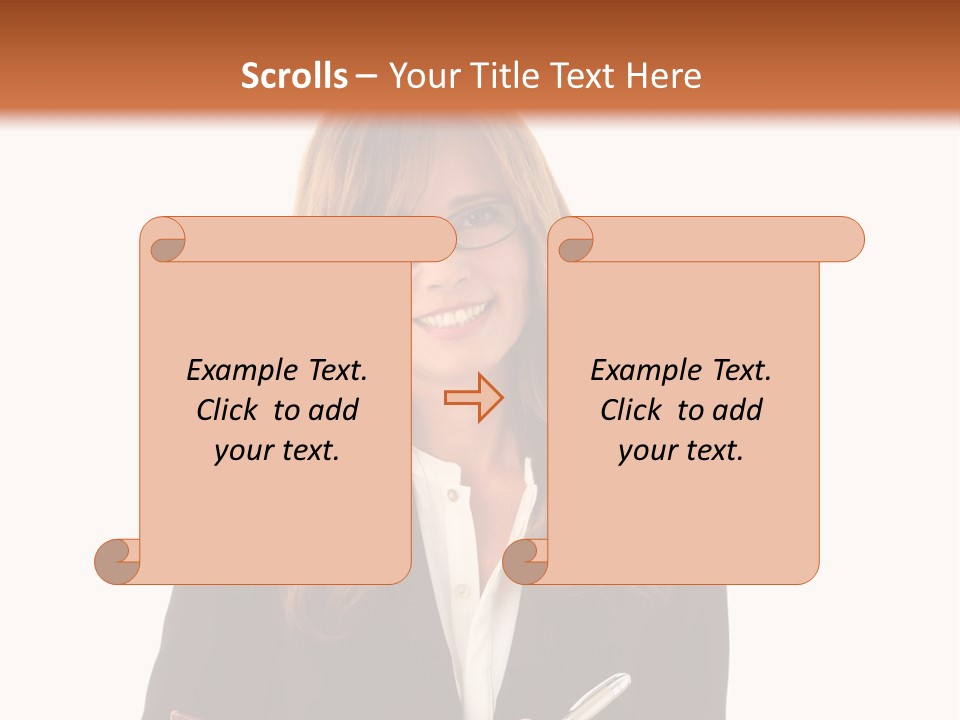 A Woman In A Business Suit Writing On A Clipboard PowerPoint Template
