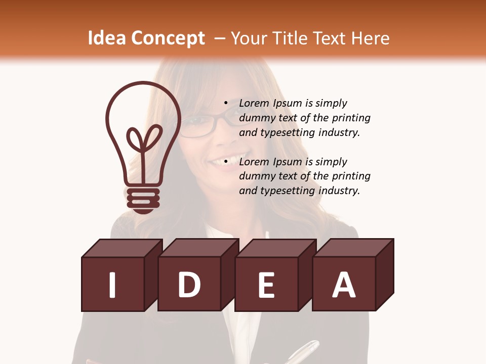 A Woman In A Business Suit Writing On A Clipboard PowerPoint Template