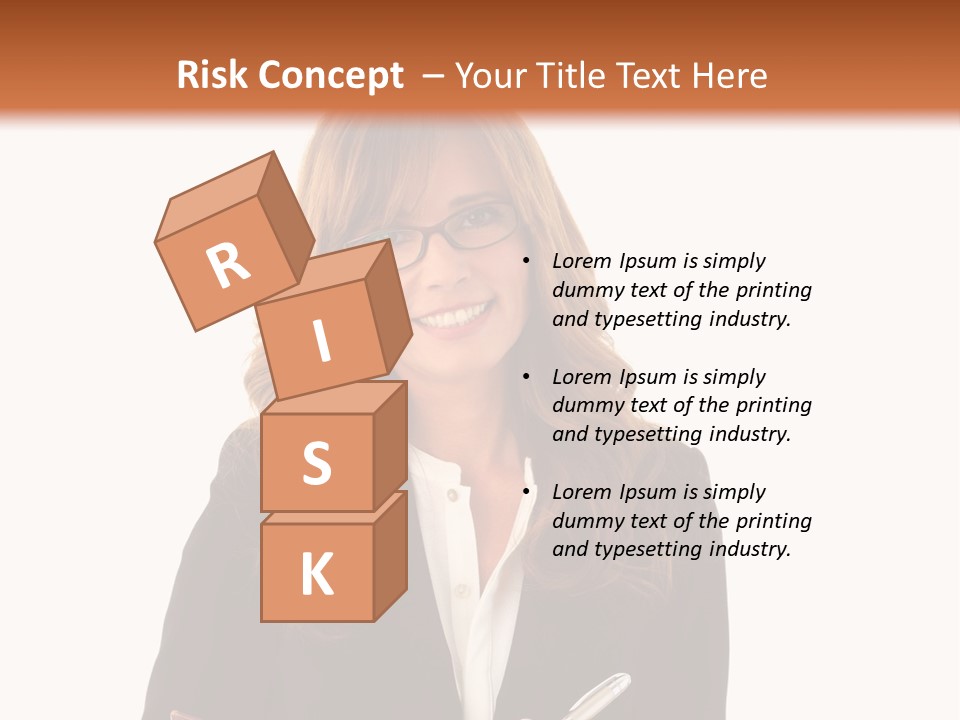 A Woman In A Business Suit Writing On A Clipboard PowerPoint Template