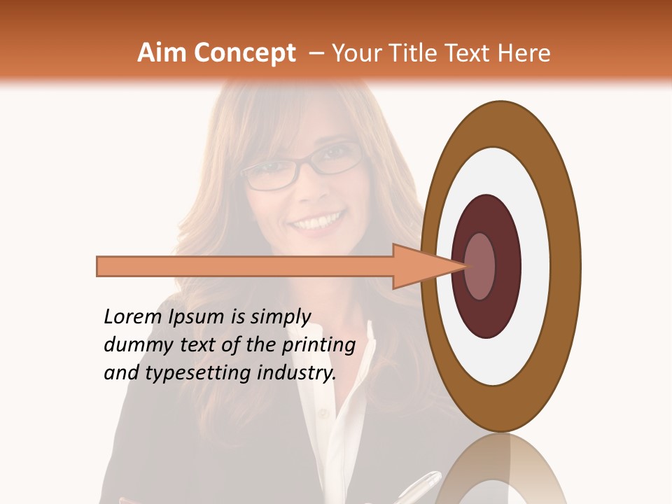 A Woman In A Business Suit Writing On A Clipboard PowerPoint Template