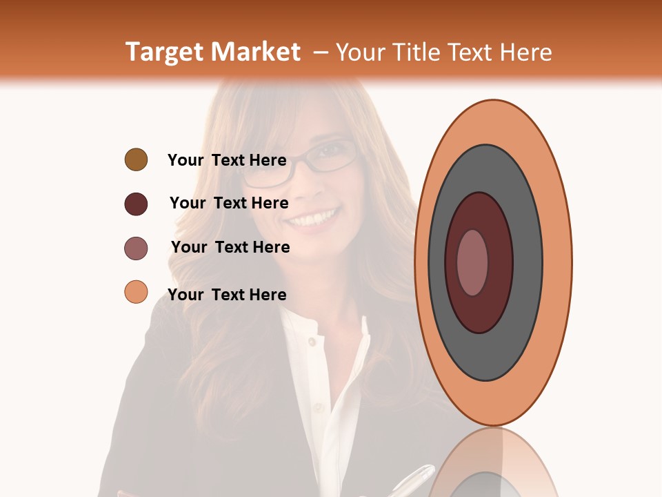 A Woman In A Business Suit Writing On A Clipboard PowerPoint Template