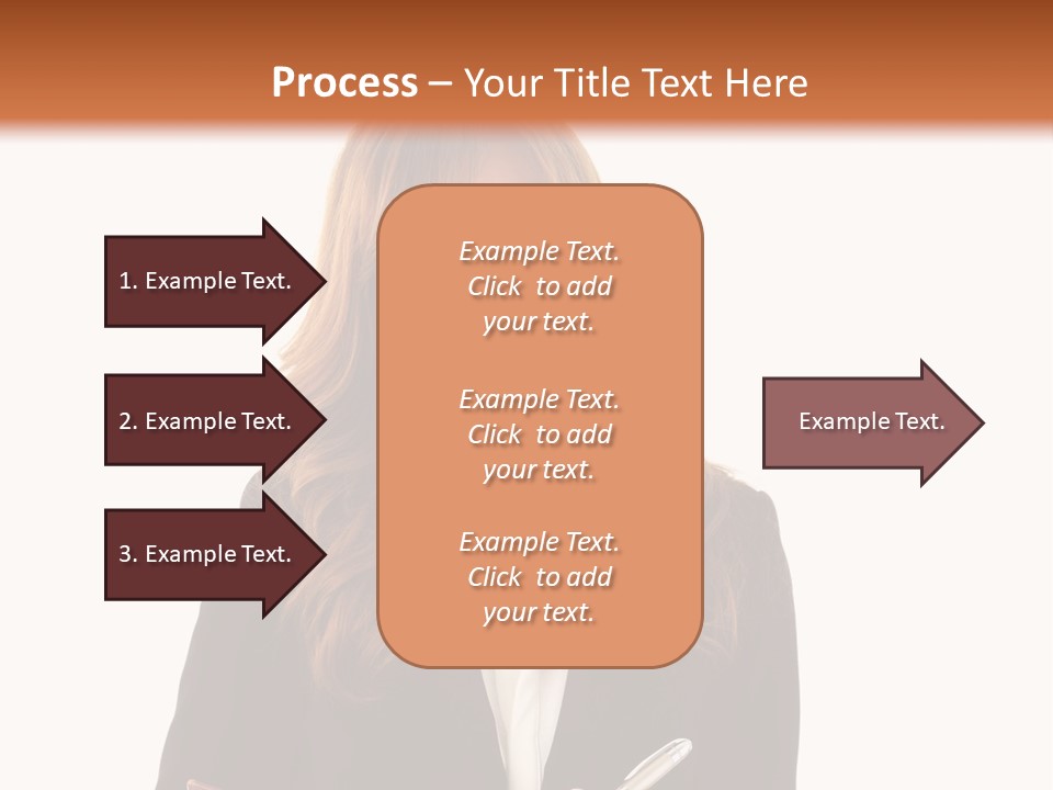A Woman In A Business Suit Writing On A Clipboard PowerPoint Template
