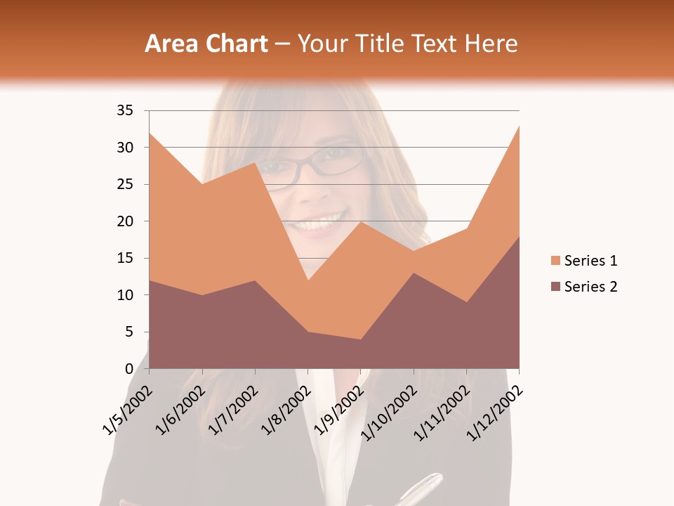 A Woman In A Business Suit Writing On A Clipboard PowerPoint Template