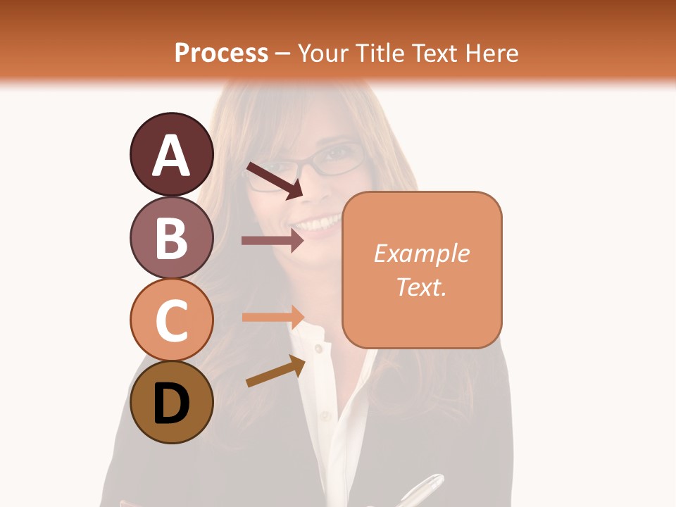 A Woman In A Business Suit Writing On A Clipboard PowerPoint Template