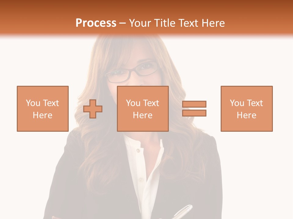 A Woman In A Business Suit Writing On A Clipboard PowerPoint Template