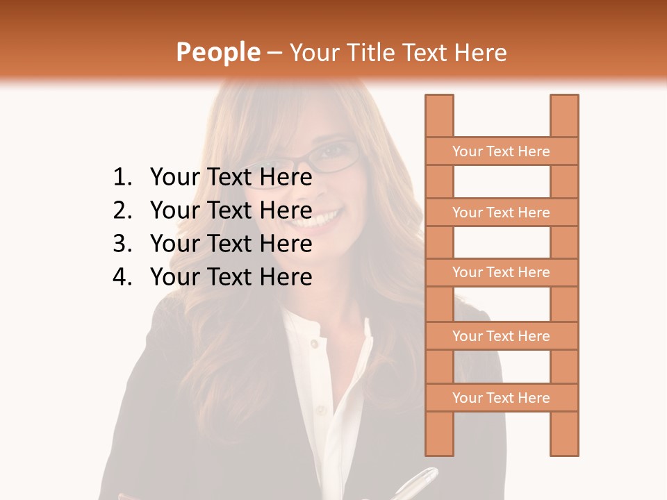A Woman In A Business Suit Writing On A Clipboard PowerPoint Template