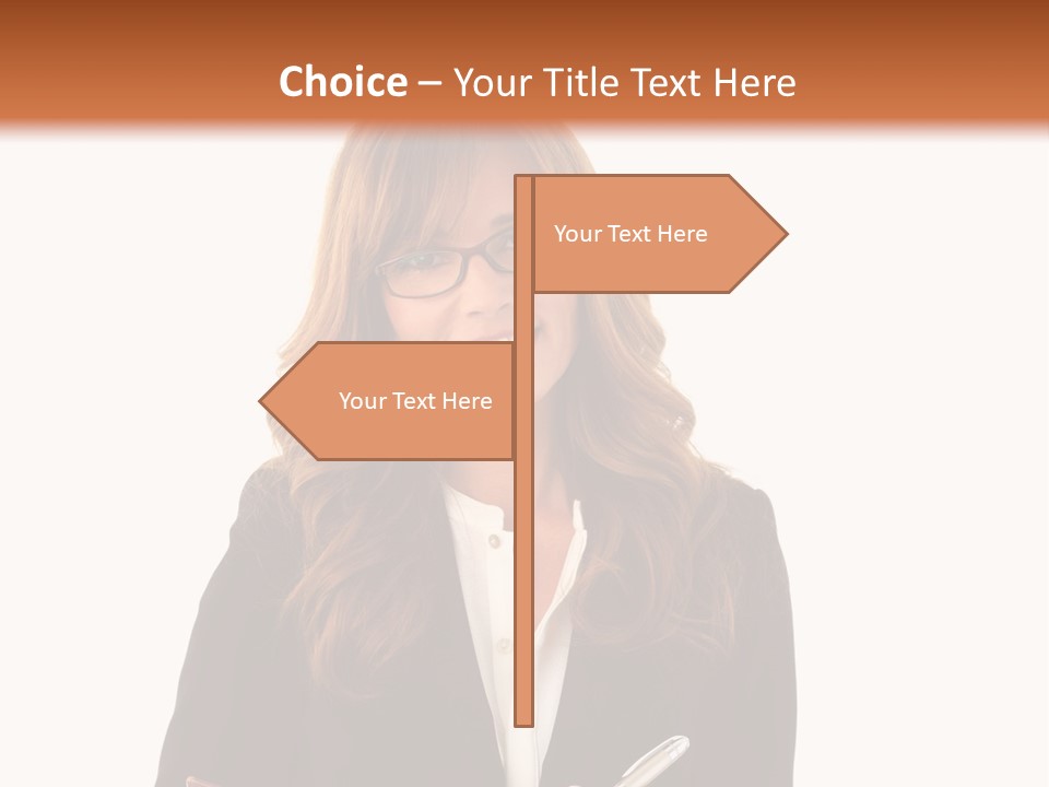 A Woman In A Business Suit Writing On A Clipboard PowerPoint Template