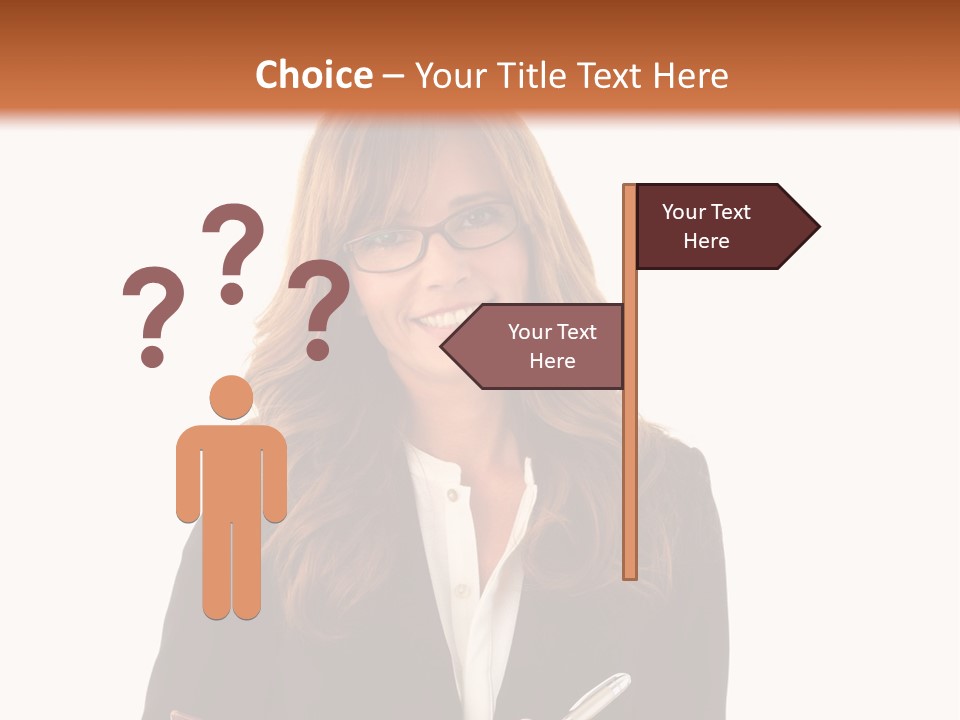 A Woman In A Business Suit Writing On A Clipboard PowerPoint Template