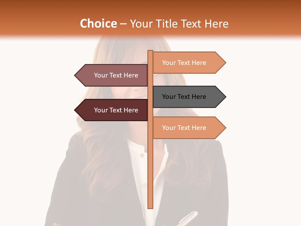 A Woman In A Business Suit Writing On A Clipboard PowerPoint Template