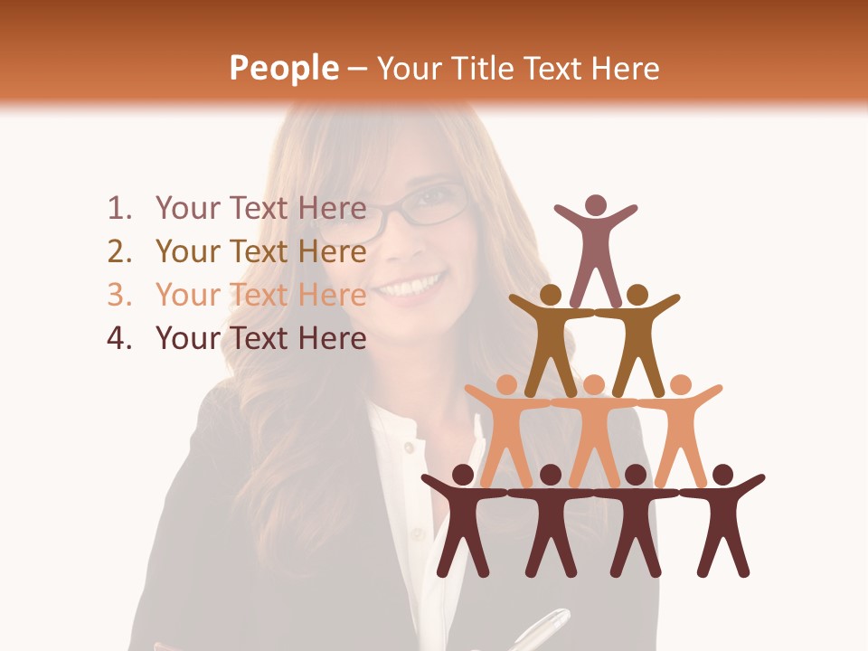 A Woman In A Business Suit Writing On A Clipboard PowerPoint Template