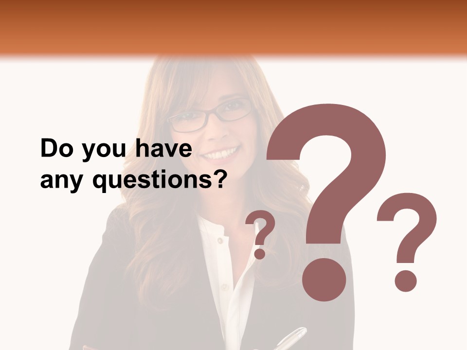 A Woman In A Business Suit Writing On A Clipboard PowerPoint Template