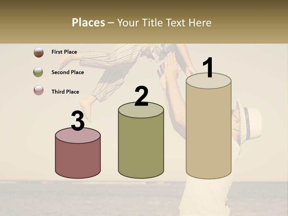 A Man Holding A Child Up In The Air PowerPoint Template