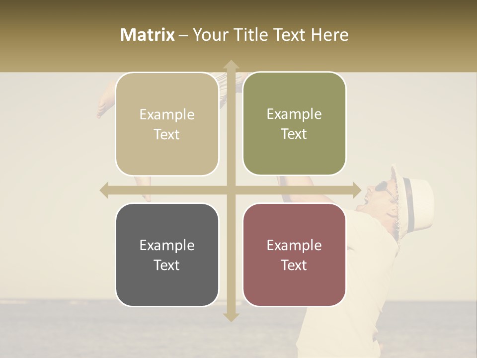 A Man Holding A Child Up In The Air PowerPoint Template