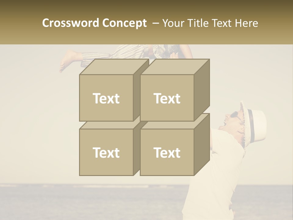 A Man Holding A Child Up In The Air PowerPoint Template