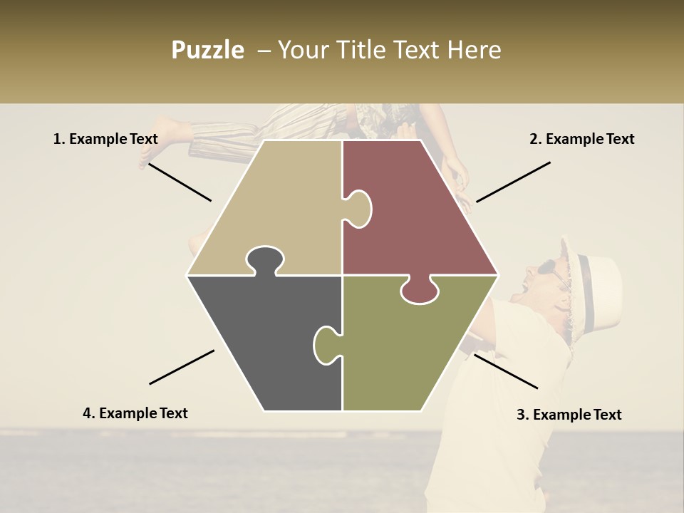 A Man Holding A Child Up In The Air PowerPoint Template