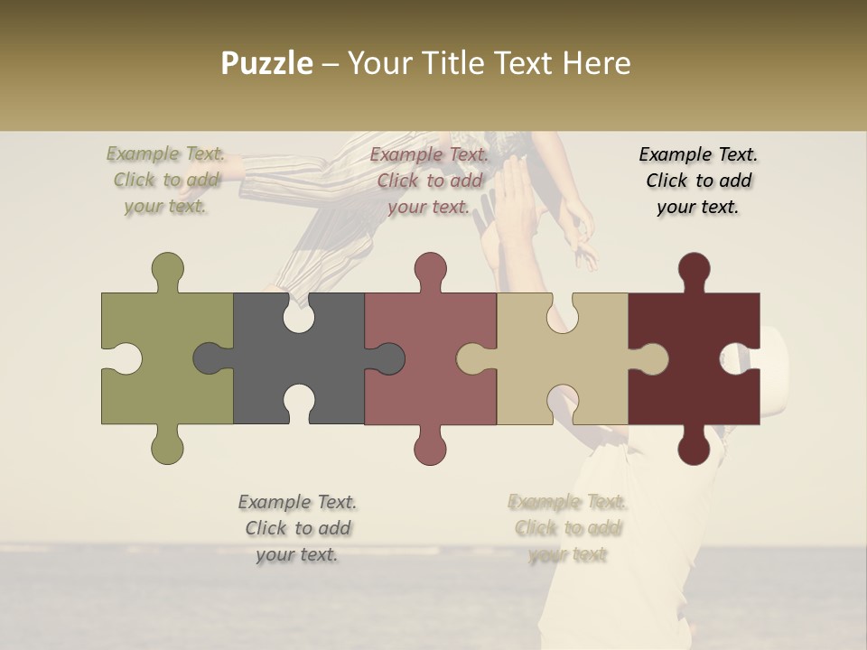 A Man Holding A Child Up In The Air PowerPoint Template