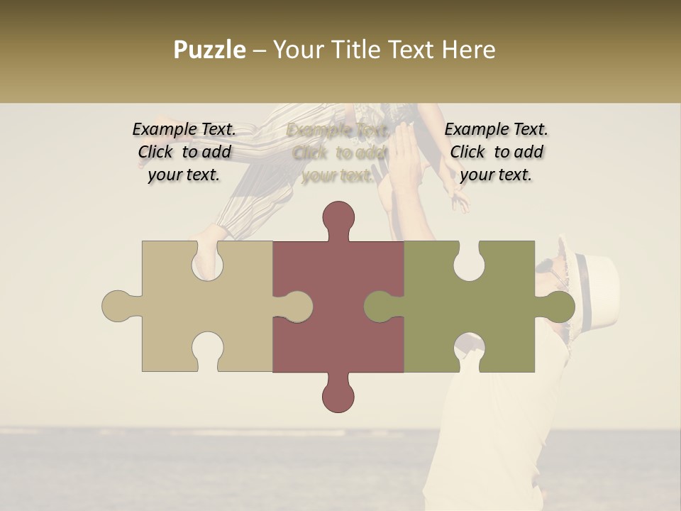 A Man Holding A Child Up In The Air PowerPoint Template