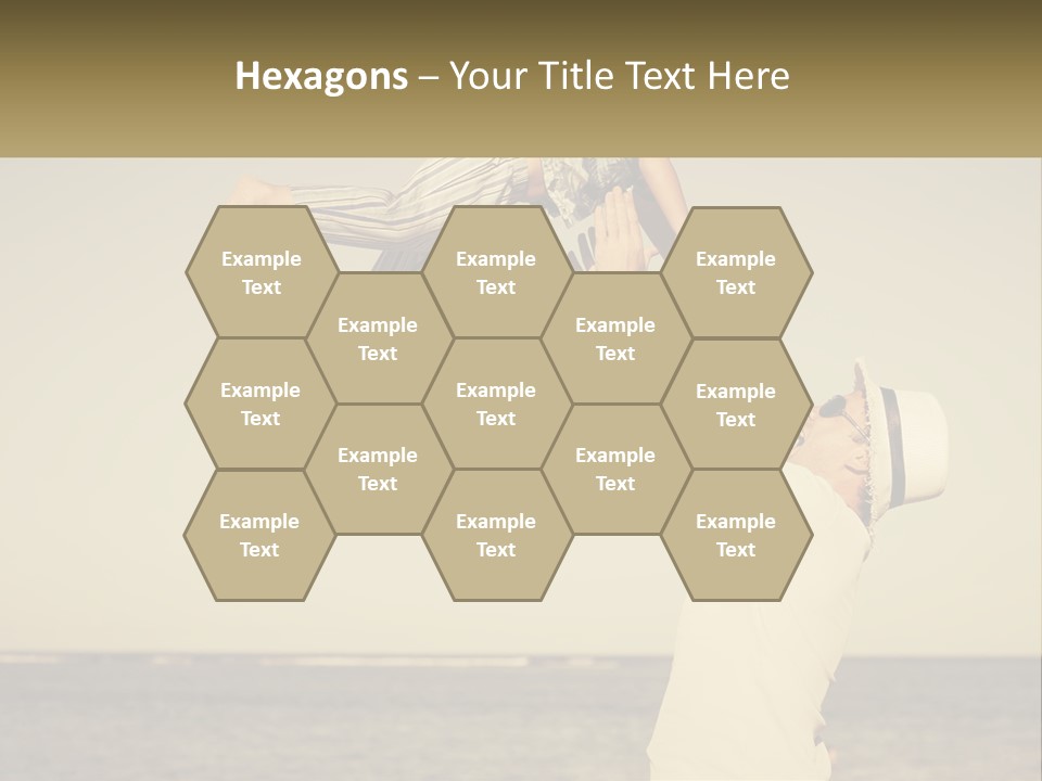 A Man Holding A Child Up In The Air PowerPoint Template