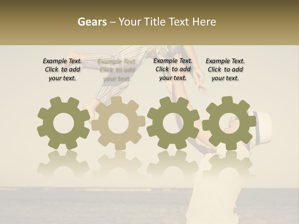 A Man Holding A Child Up In The Air PowerPoint Template