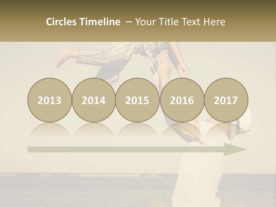 A Man Holding A Child Up In The Air PowerPoint Template