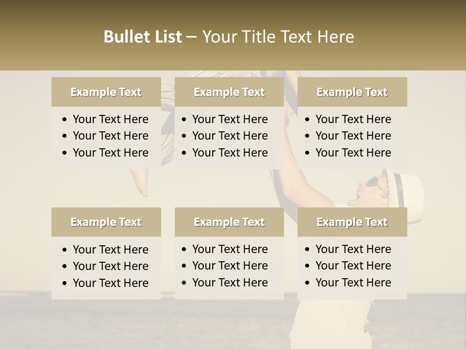 A Man Holding A Child Up In The Air PowerPoint Template