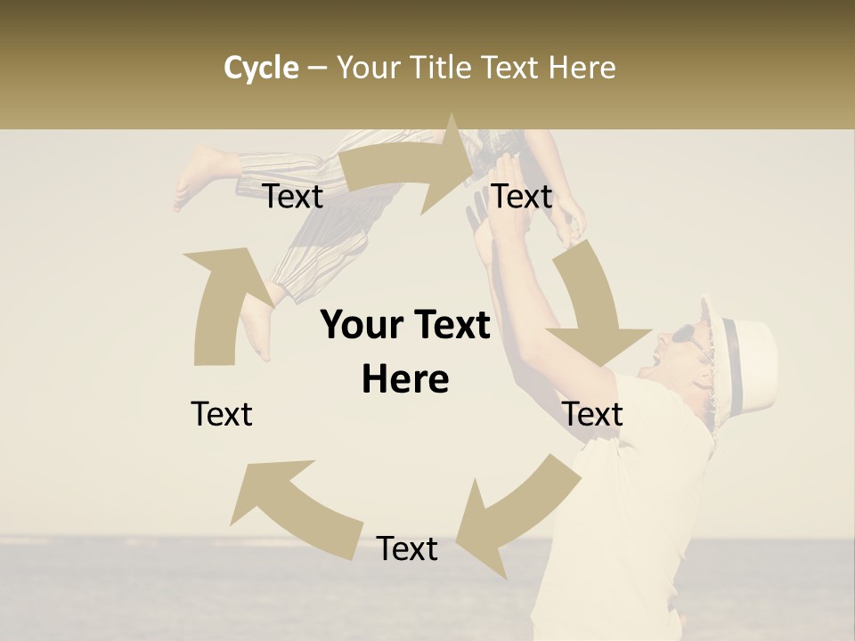 A Man Holding A Child Up In The Air PowerPoint Template