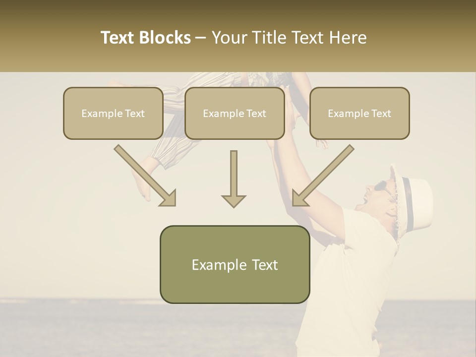 A Man Holding A Child Up In The Air PowerPoint Template