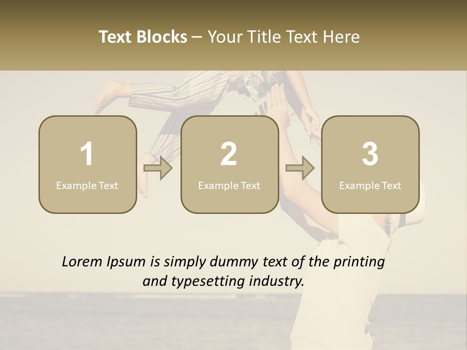 A Man Holding A Child Up In The Air PowerPoint Template