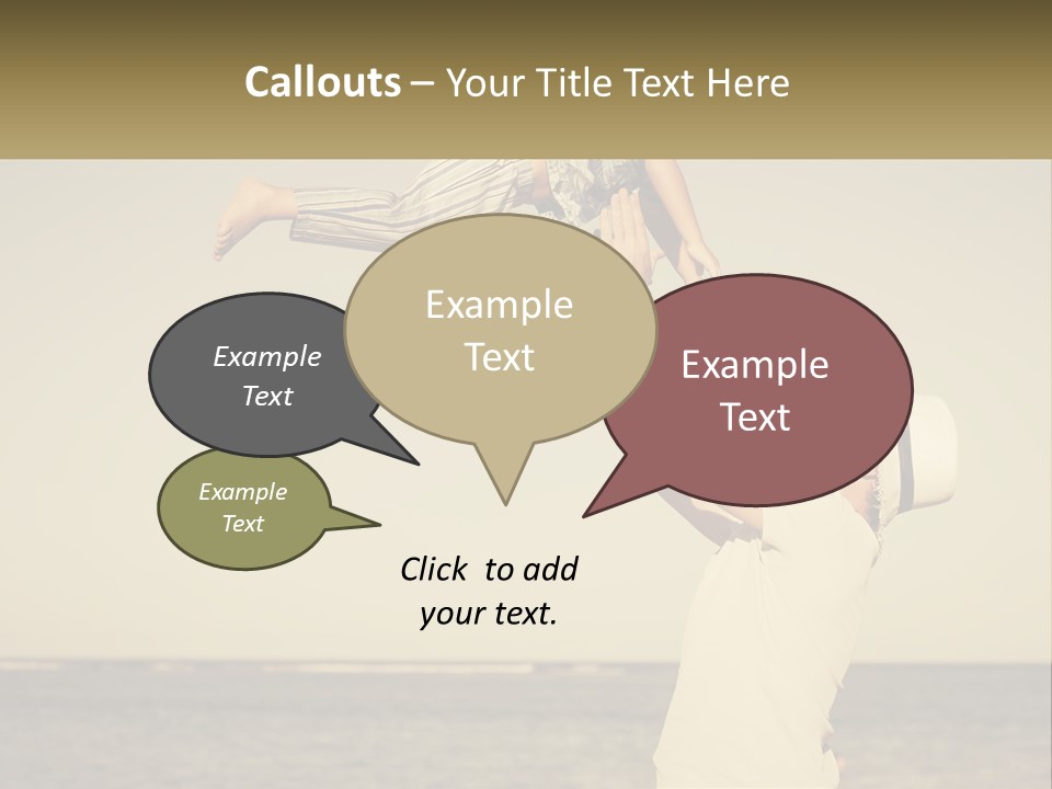 A Man Holding A Child Up In The Air PowerPoint Template