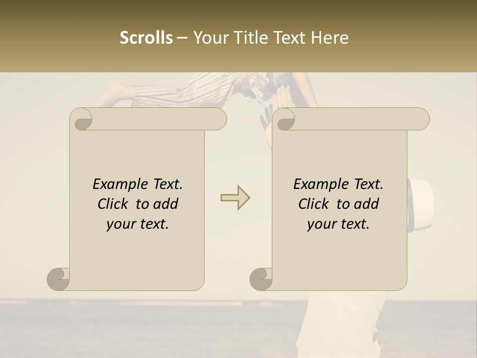 A Man Holding A Child Up In The Air PowerPoint Template