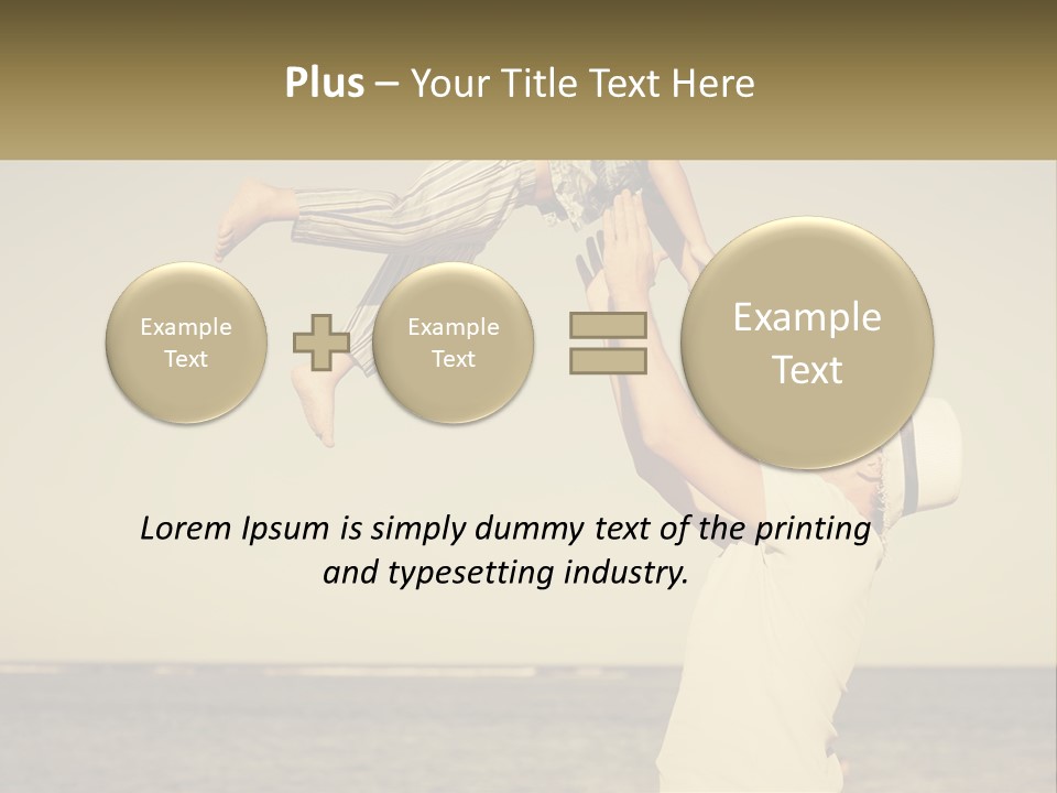 A Man Holding A Child Up In The Air PowerPoint Template