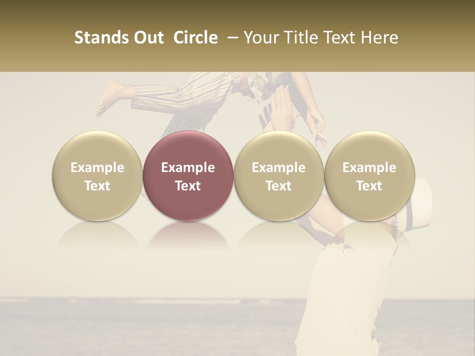 A Man Holding A Child Up In The Air PowerPoint Template