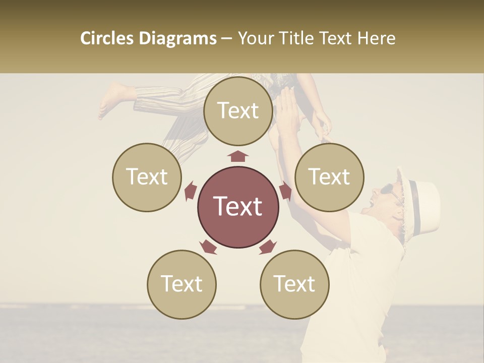 A Man Holding A Child Up In The Air PowerPoint Template