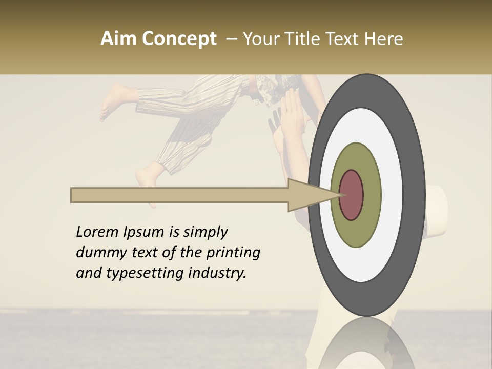 A Man Holding A Child Up In The Air PowerPoint Template