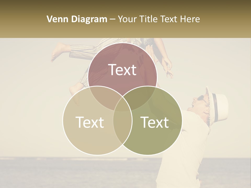 A Man Holding A Child Up In The Air PowerPoint Template