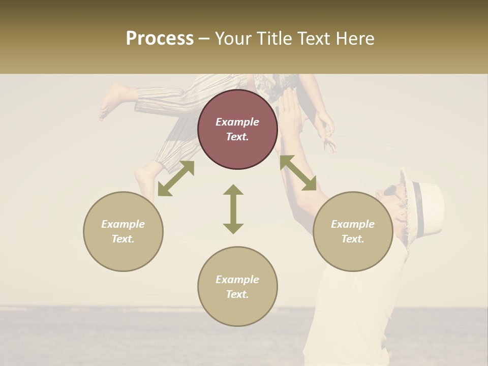 A Man Holding A Child Up In The Air PowerPoint Template