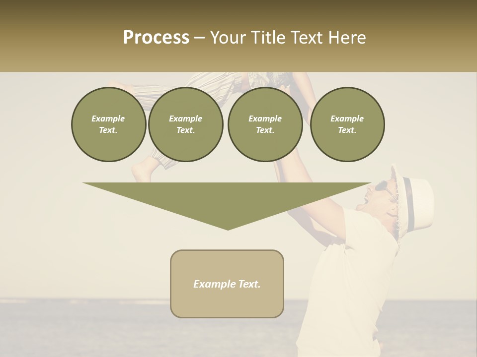 A Man Holding A Child Up In The Air PowerPoint Template