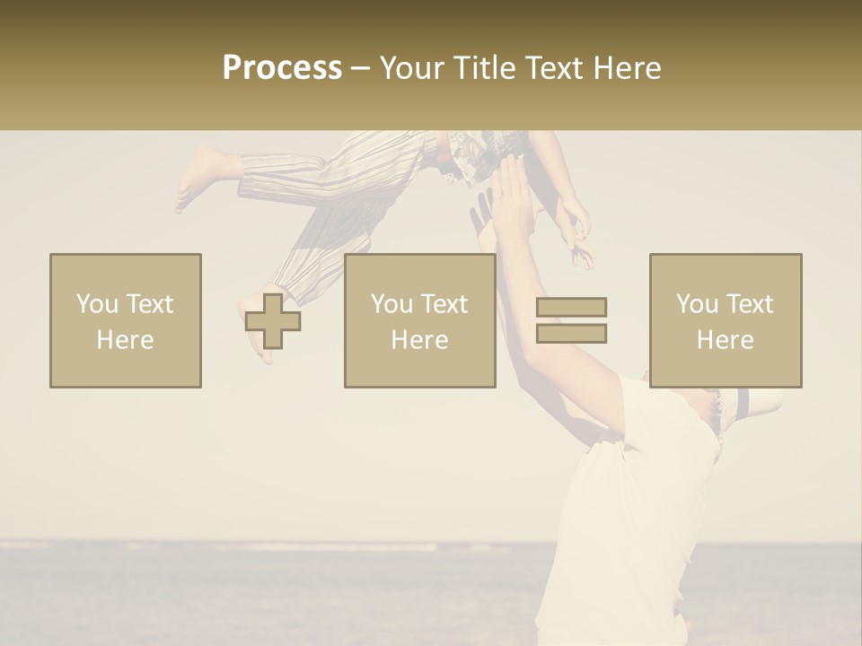 A Man Holding A Child Up In The Air PowerPoint Template