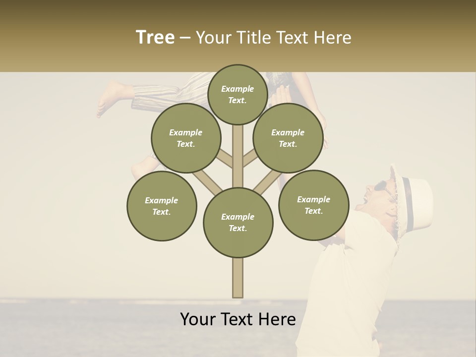 A Man Holding A Child Up In The Air PowerPoint Template