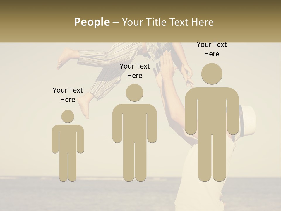 A Man Holding A Child Up In The Air PowerPoint Template