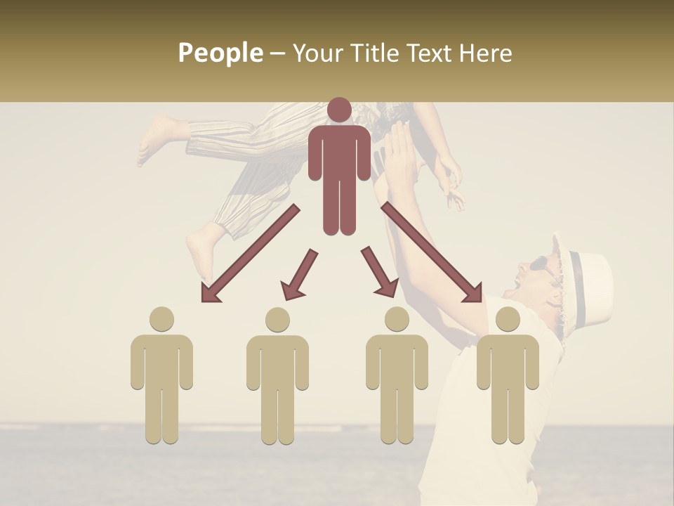 A Man Holding A Child Up In The Air PowerPoint Template