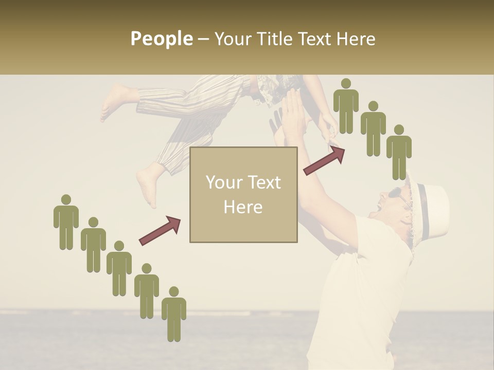 A Man Holding A Child Up In The Air PowerPoint Template