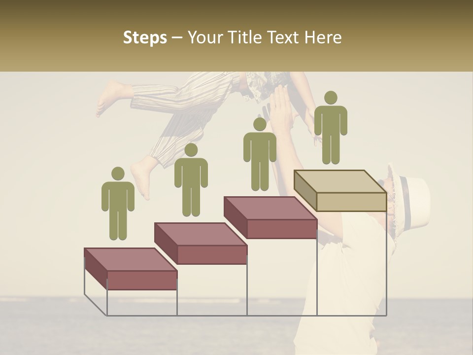 A Man Holding A Child Up In The Air PowerPoint Template