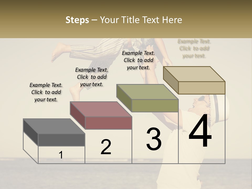 A Man Holding A Child Up In The Air PowerPoint Template